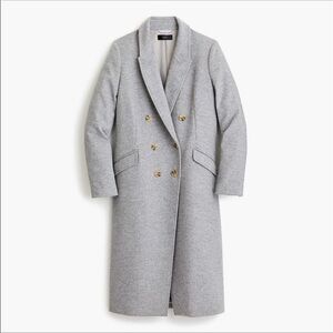 NWT. J.‎ Crew Long topcoat in wool-cashmere gray jacket coat ladies 10